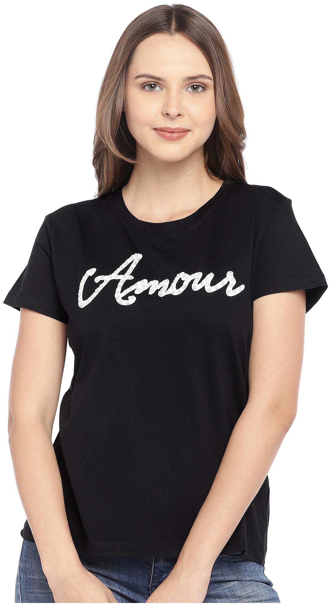 

Globus Women Printed Regular top - Black