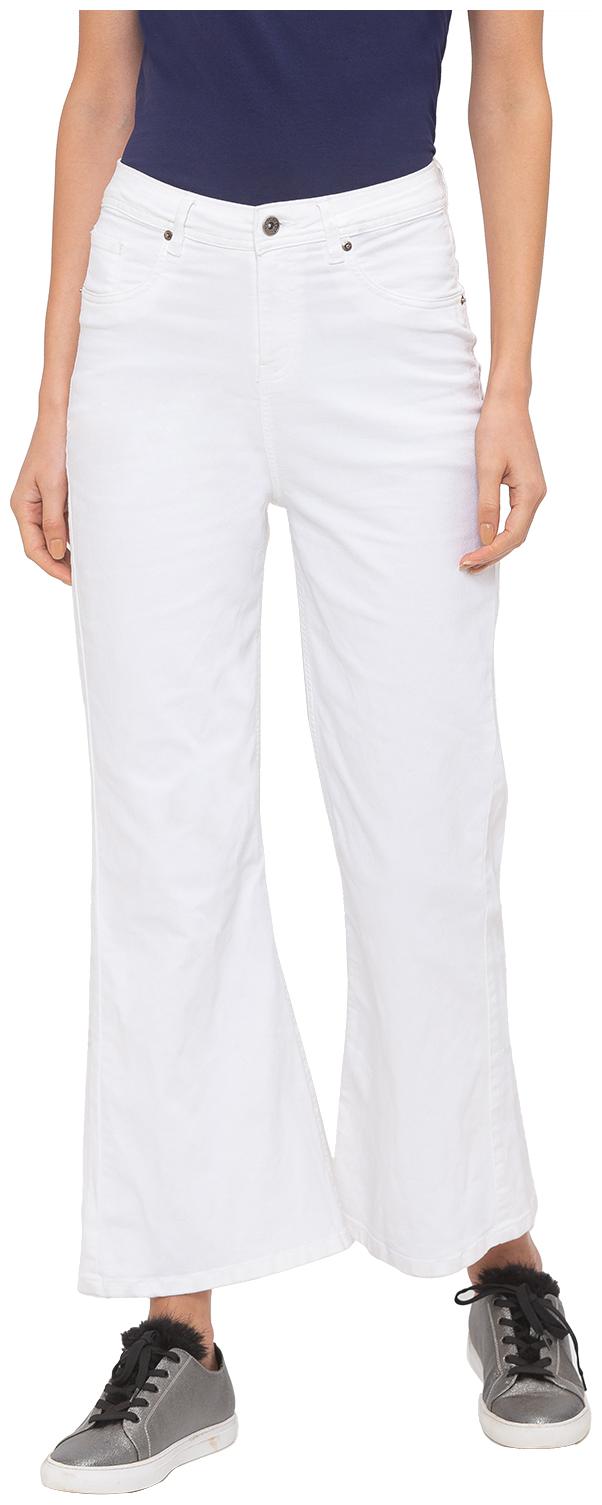 

Globus Women Cotton Solid White Jeans