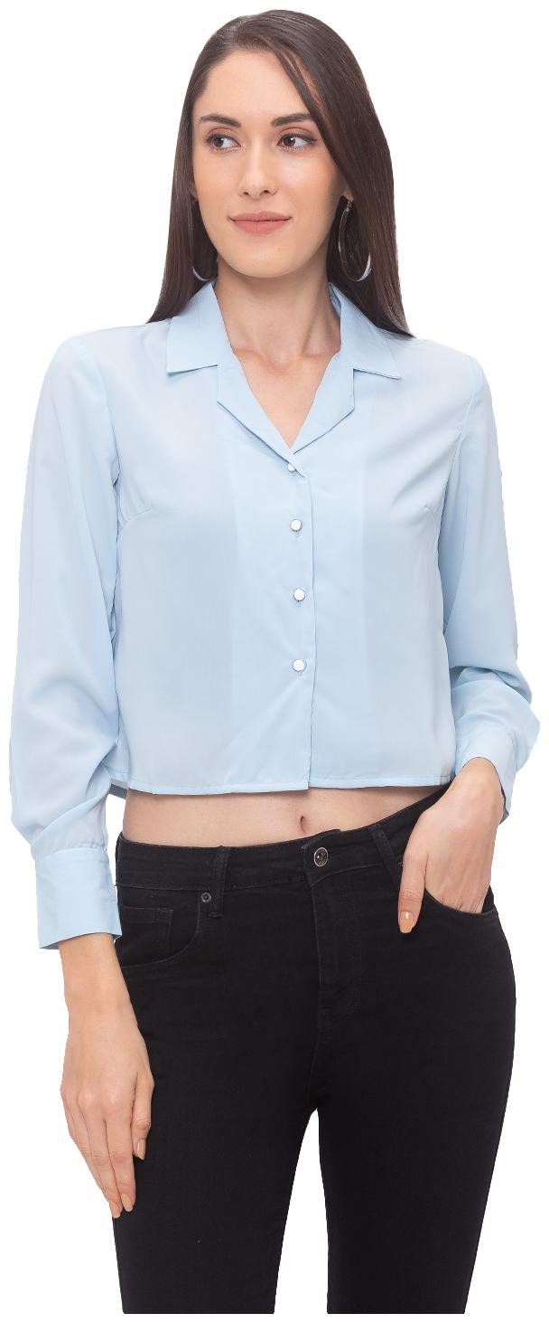 

Globus Women Blue Solid Regular Fit Shirt