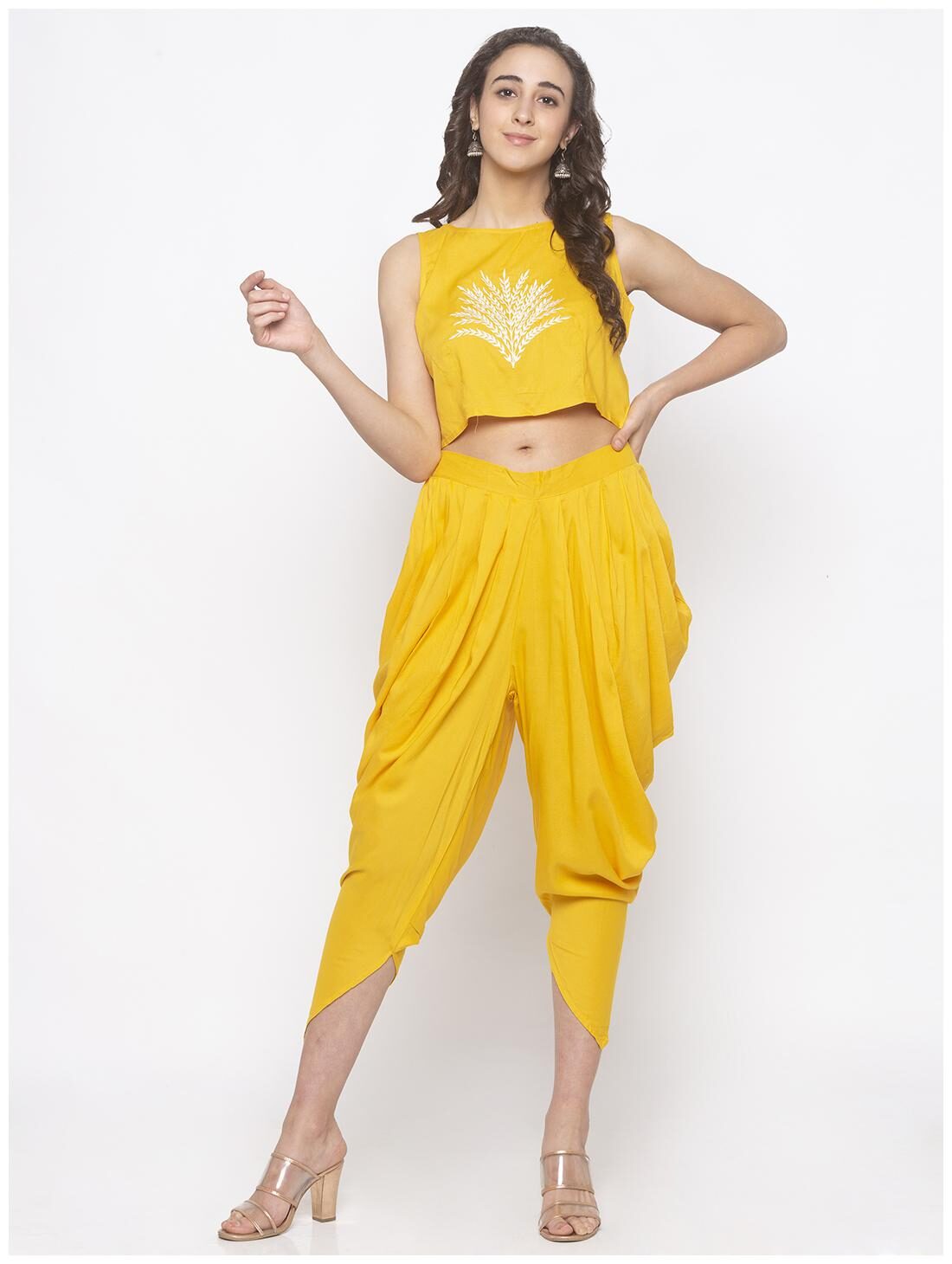 

Globus Women Viscose Rayon Solid Yellow Tulip Pant