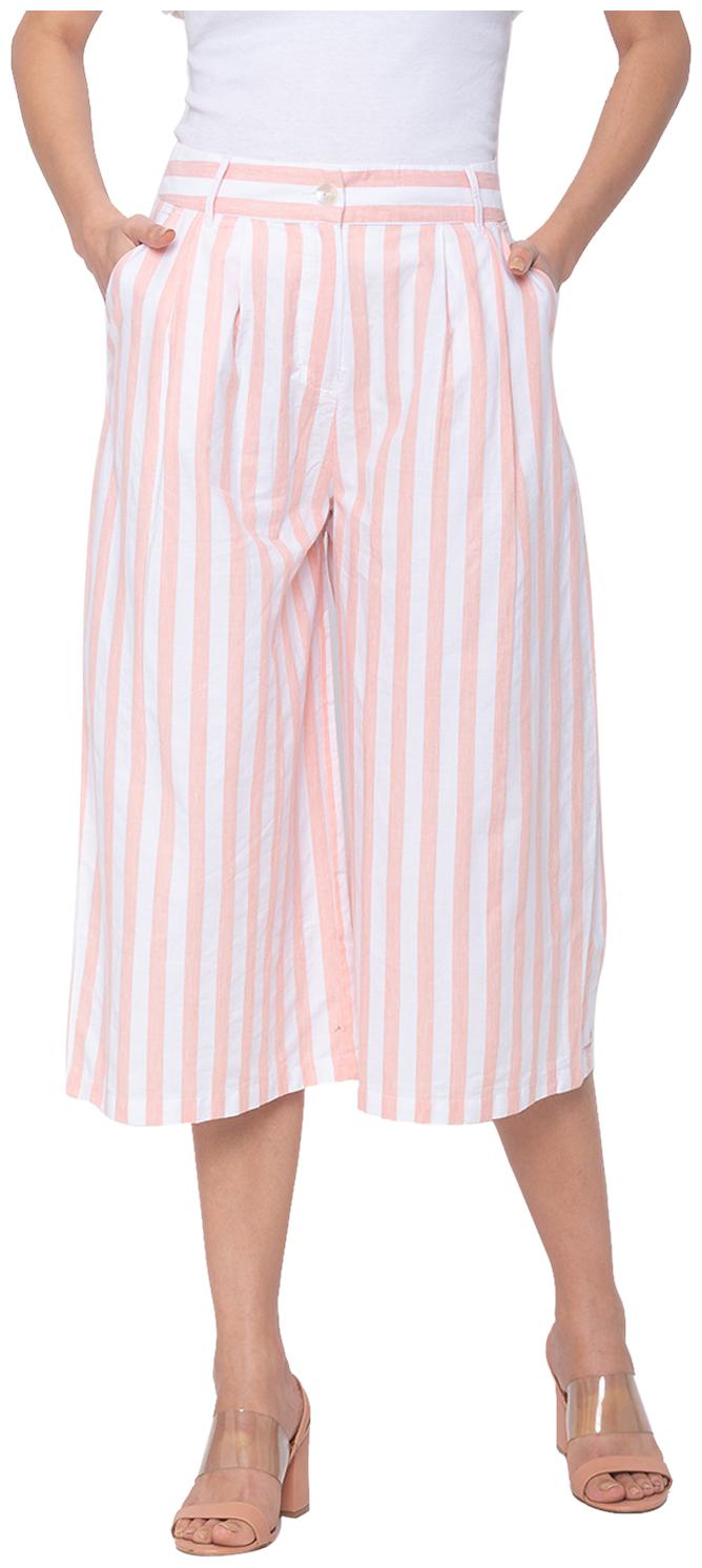 

Globus Women White Pink Regular fit Cullotes