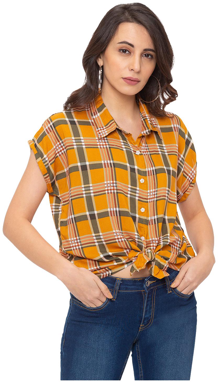

Globus Women Yellow Checked Regular Fit Shirt