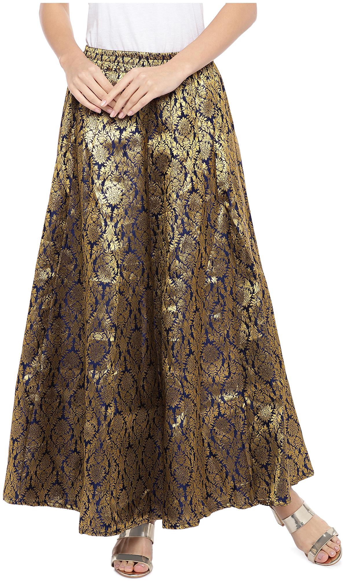 

Globus Embroidered Flared skirt Maxi Skirt - Gold