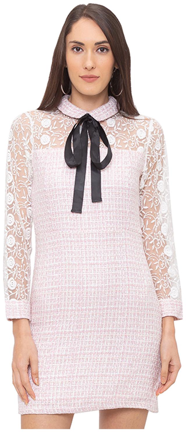 

Globus Pink Self design Bodycon dress