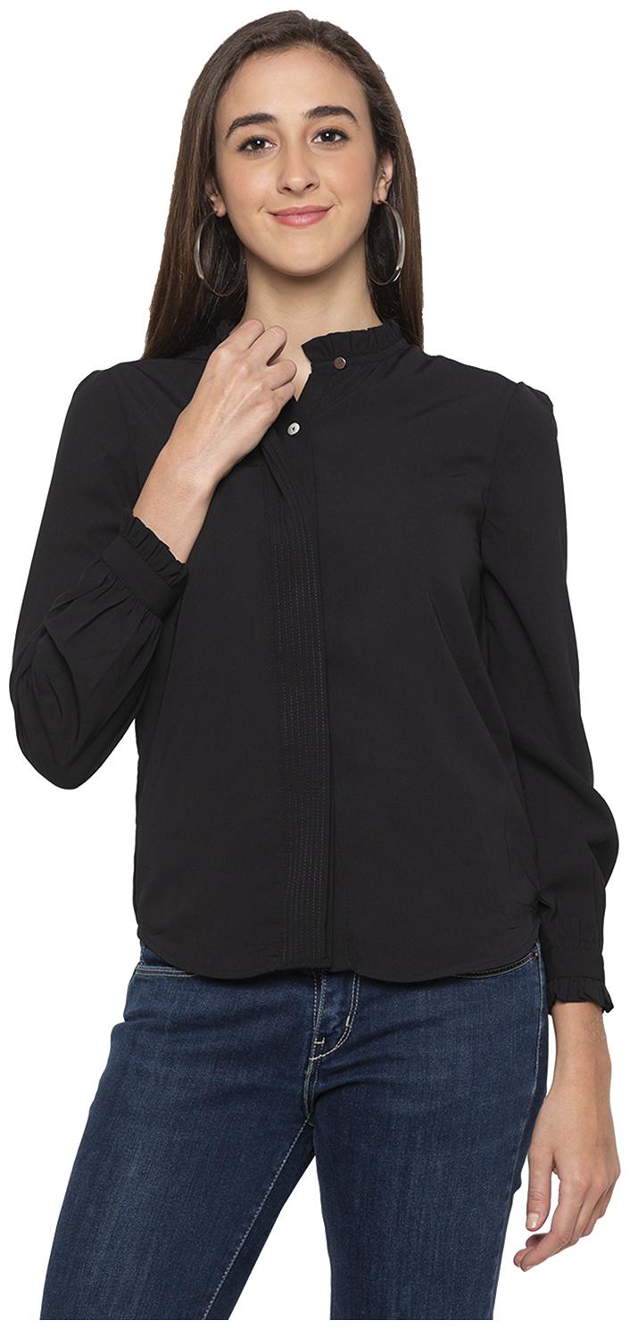 

Globus Women Black Solid Regular Fit Shirt