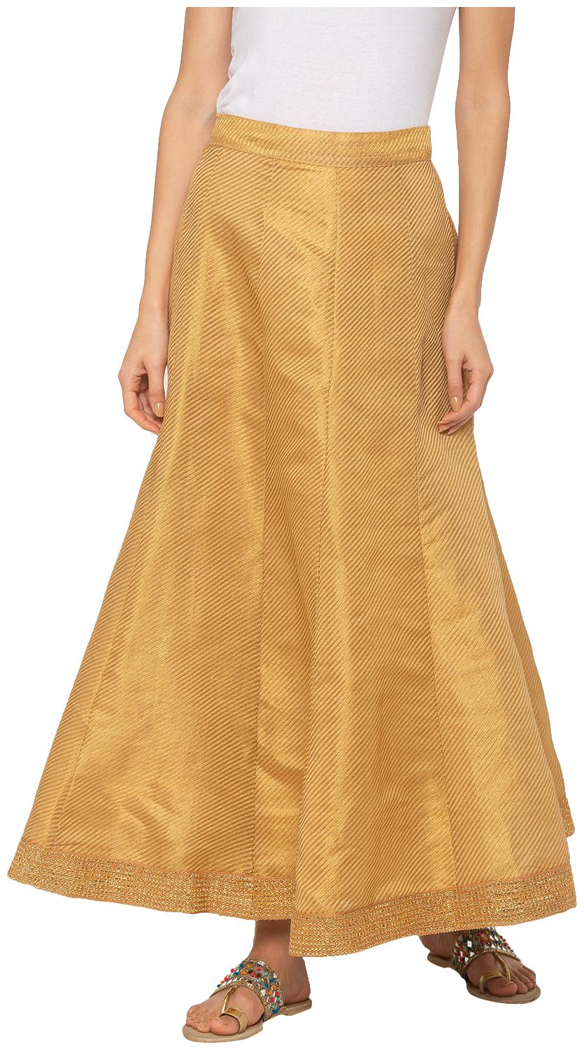 

Globus Solid Flared skirt Maxi Skirt - Gold