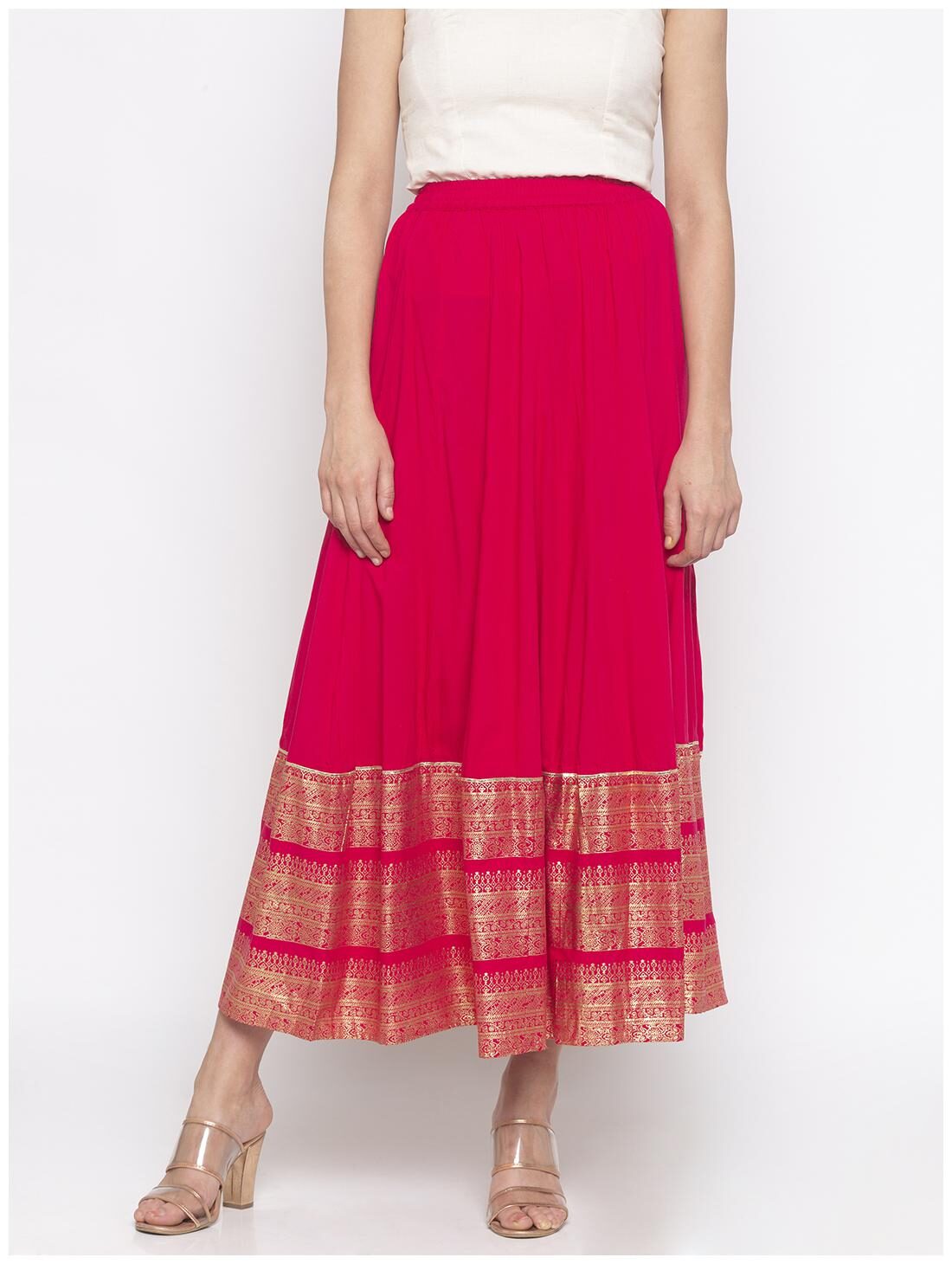 

Globus Printed Flared skirt Maxi Skirt - Pink