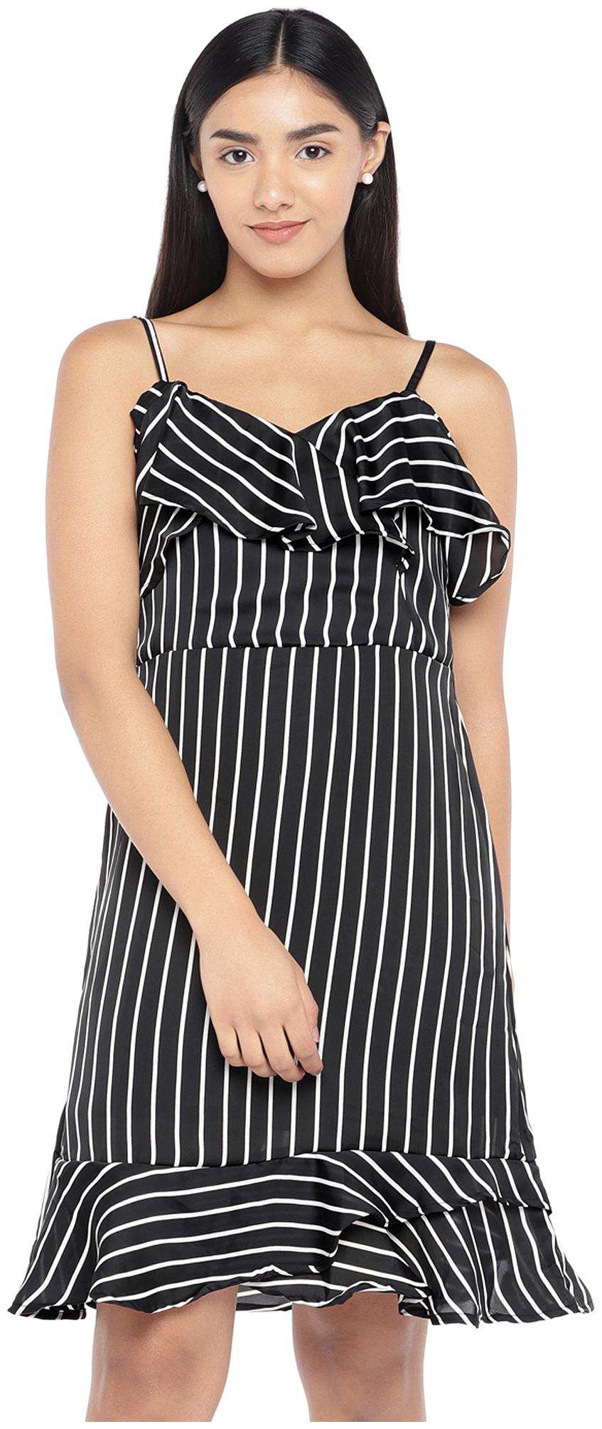 

Globus Women Polyester A Line Dress (Black)
