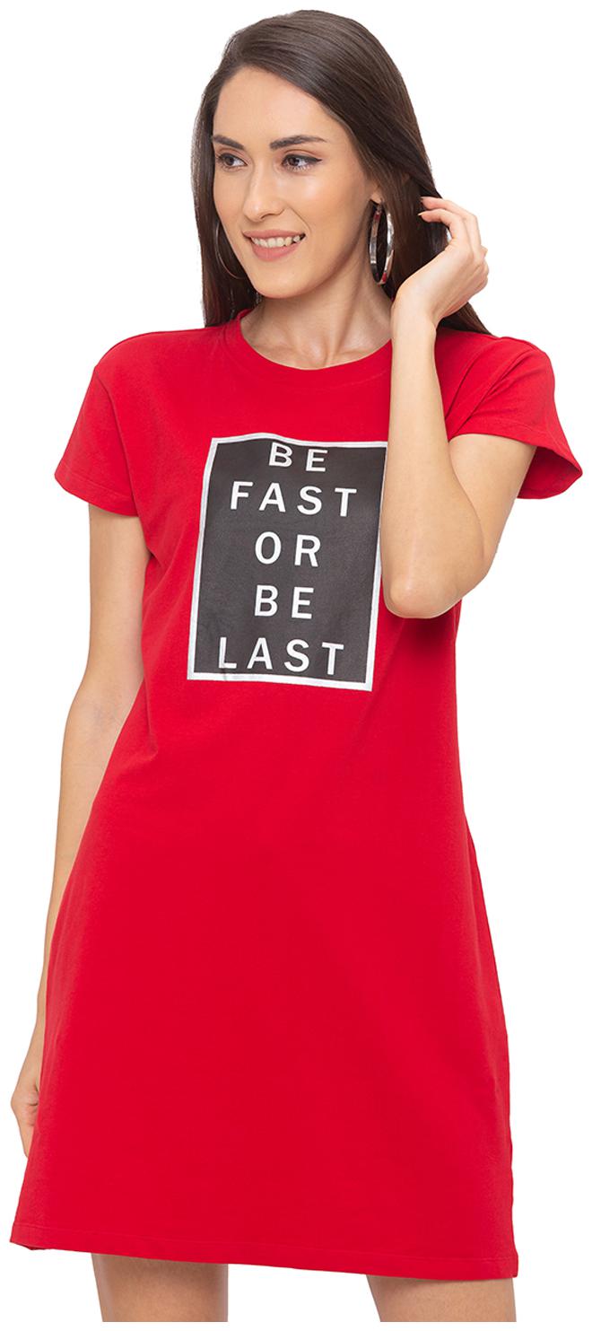 

Globus Red Printed T shirt dress