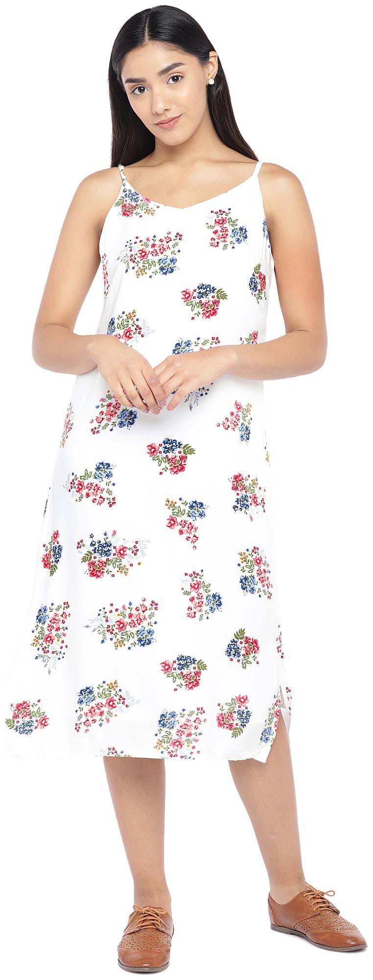 

Globus Women Viscose Rayon A Line Dress (White)