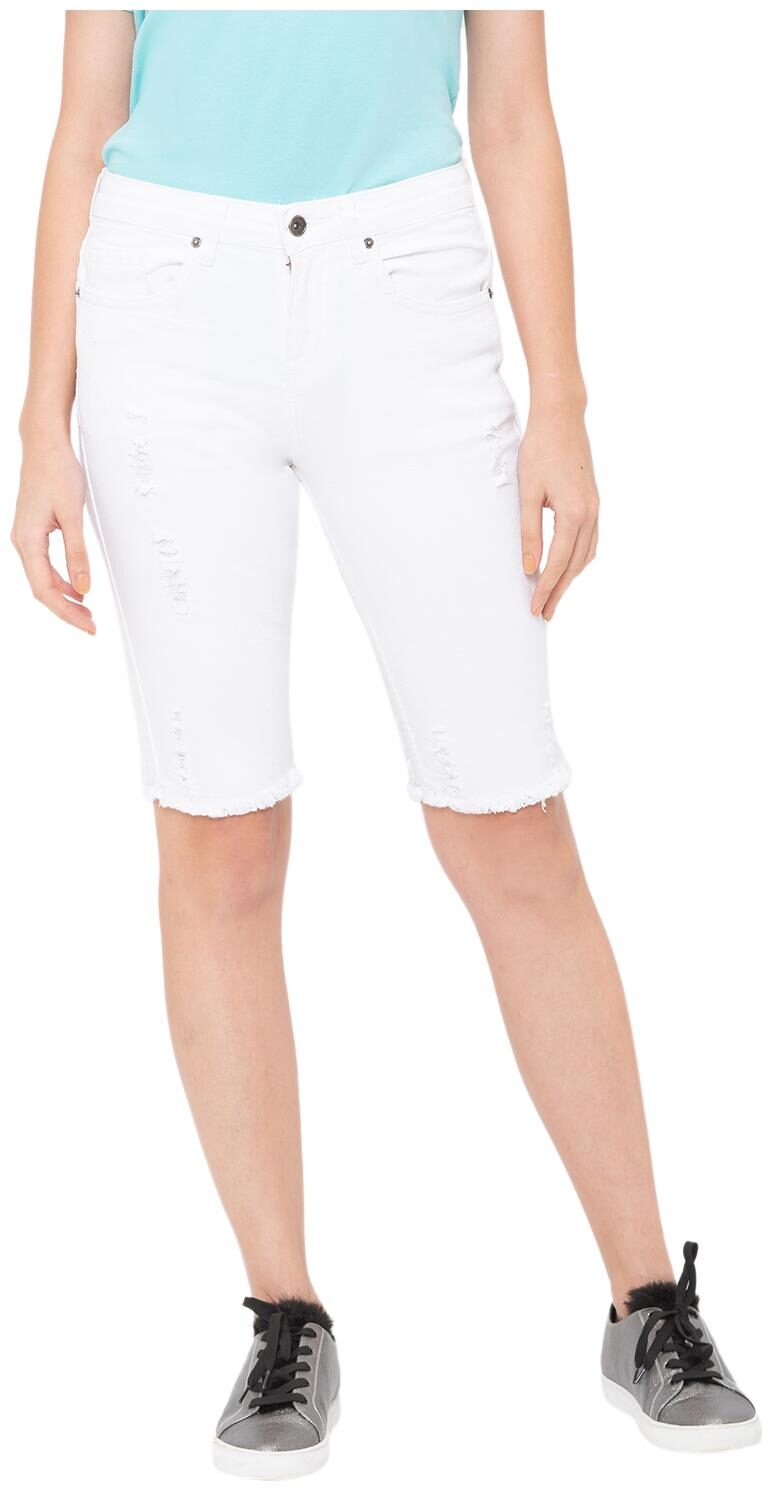 

Globus Women Regular fit Cotton Solid Shorts - White