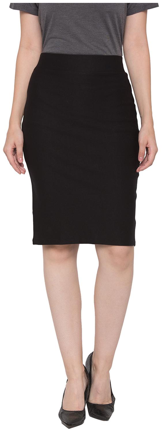 

Globus Solid Straight skirt Midi Skirt - Black