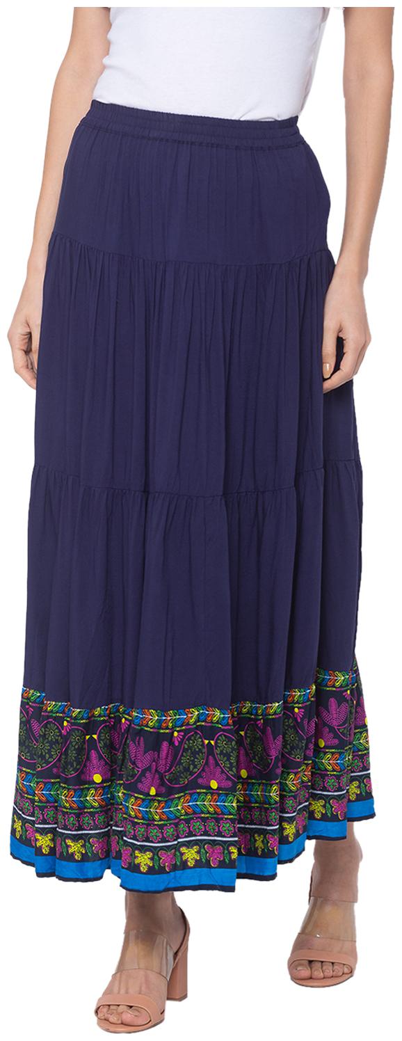 

Globus Printed Flared skirt Maxi Skirt - Blue