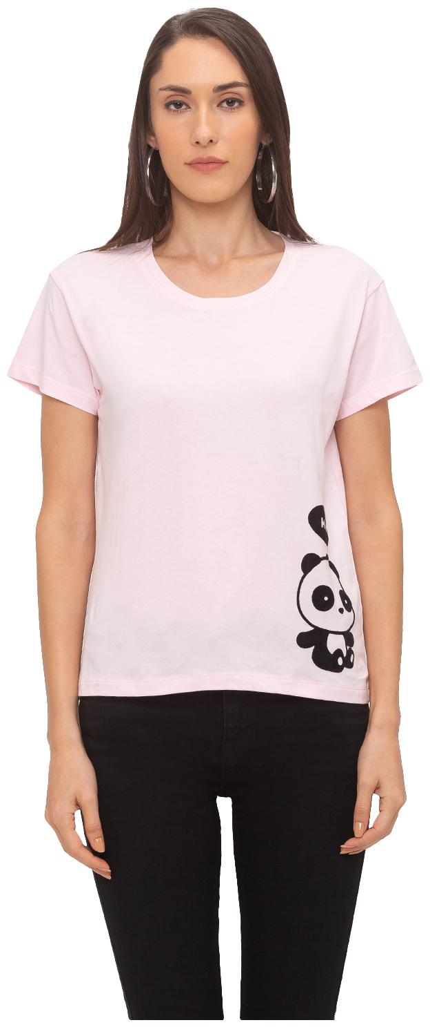 

Globus Women Pink Regular fit Round neck Cotton T shirt