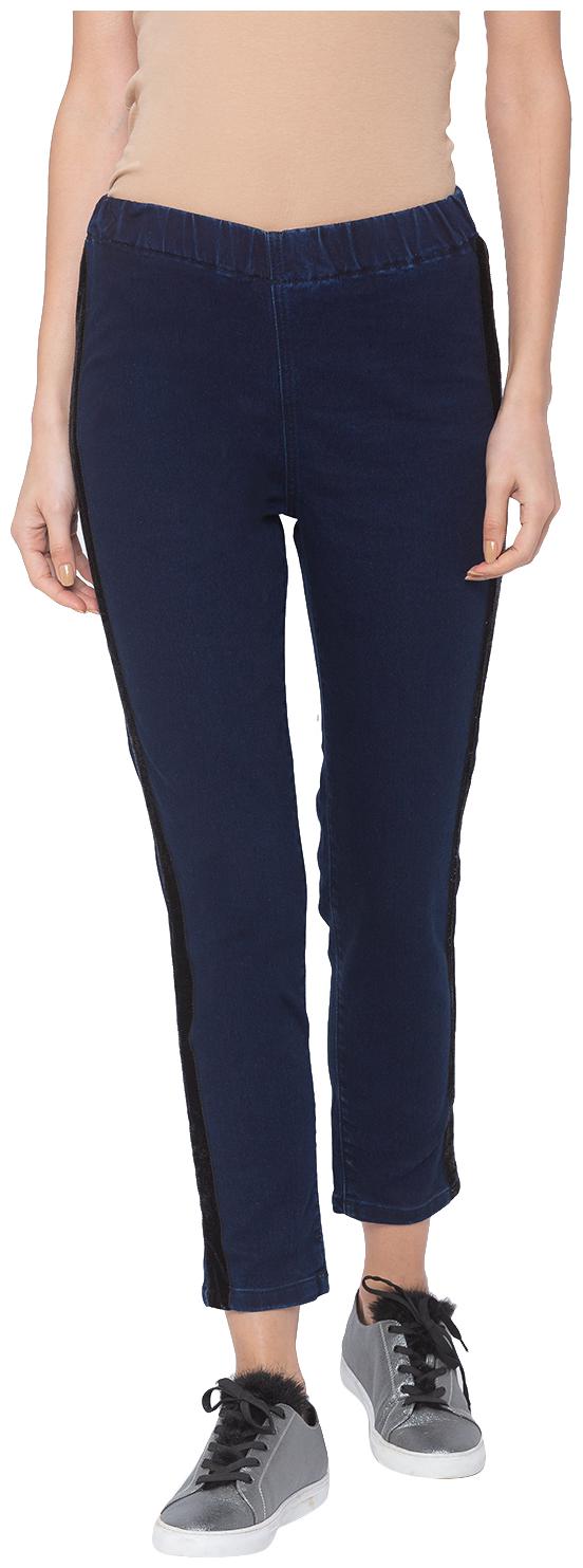 

Globus Women Polyester Solid Navy Blue Jeans