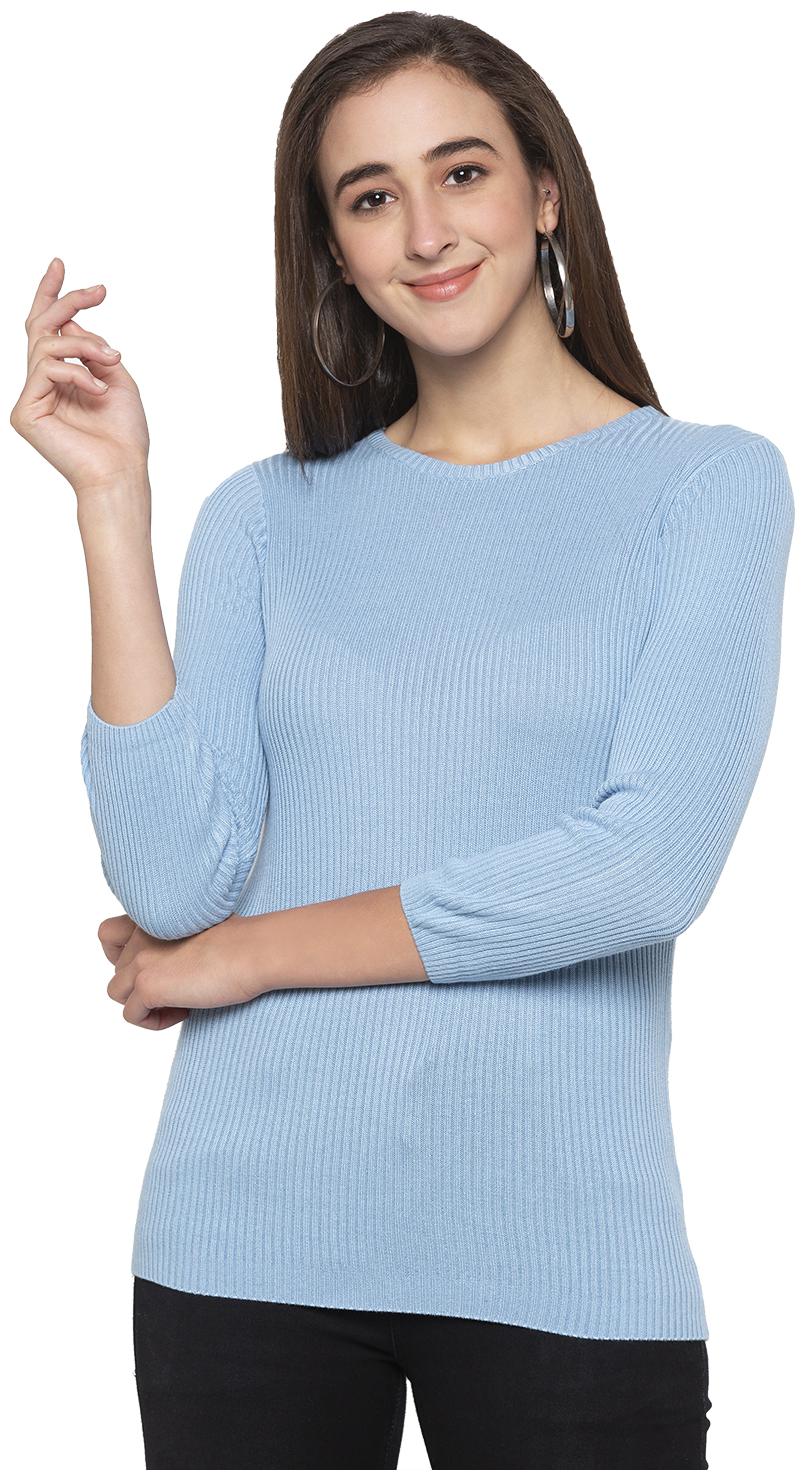 

Globus Women Blue Regular fit Round neck Cotton T shirt