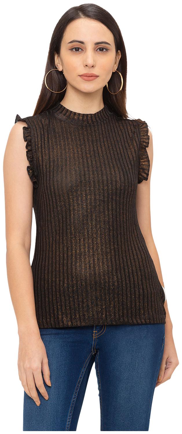 

Globus Women Brown Regular fit Round neck Cotton T shirt