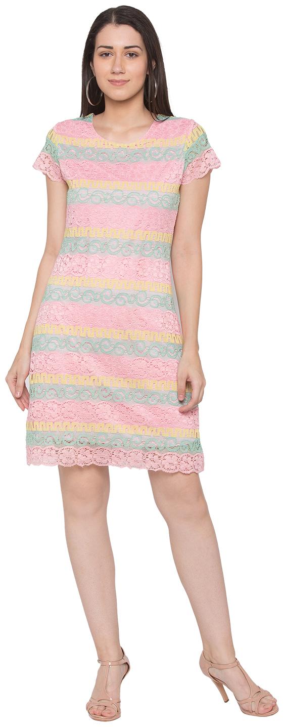 

Globus Pink Embroidered Sheath dress