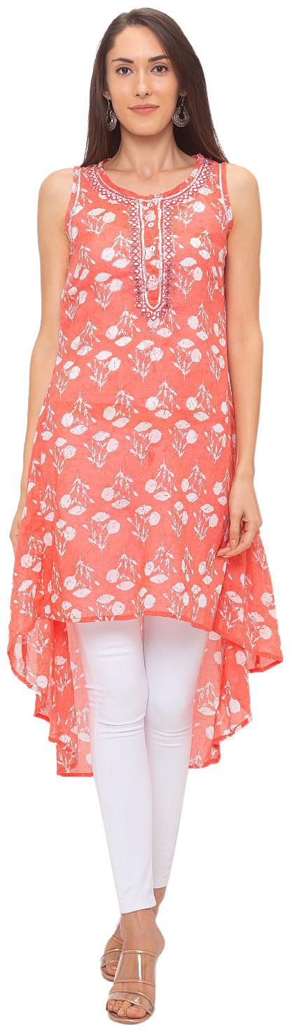 

Globus Women Cotton Regular Fit Kurta (Peach)