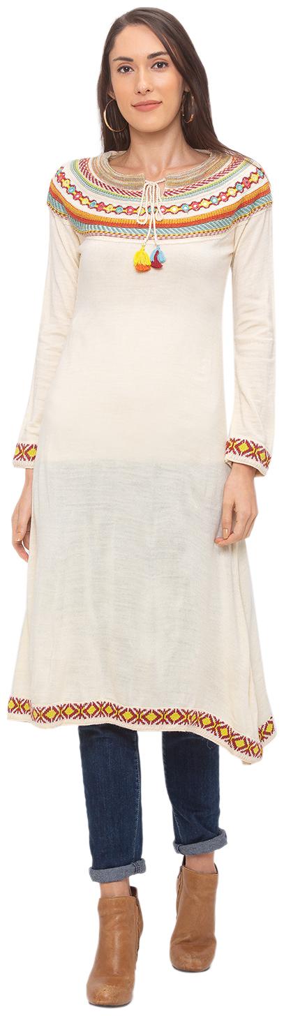 

Globus Women Cream Solid Straight Kurta