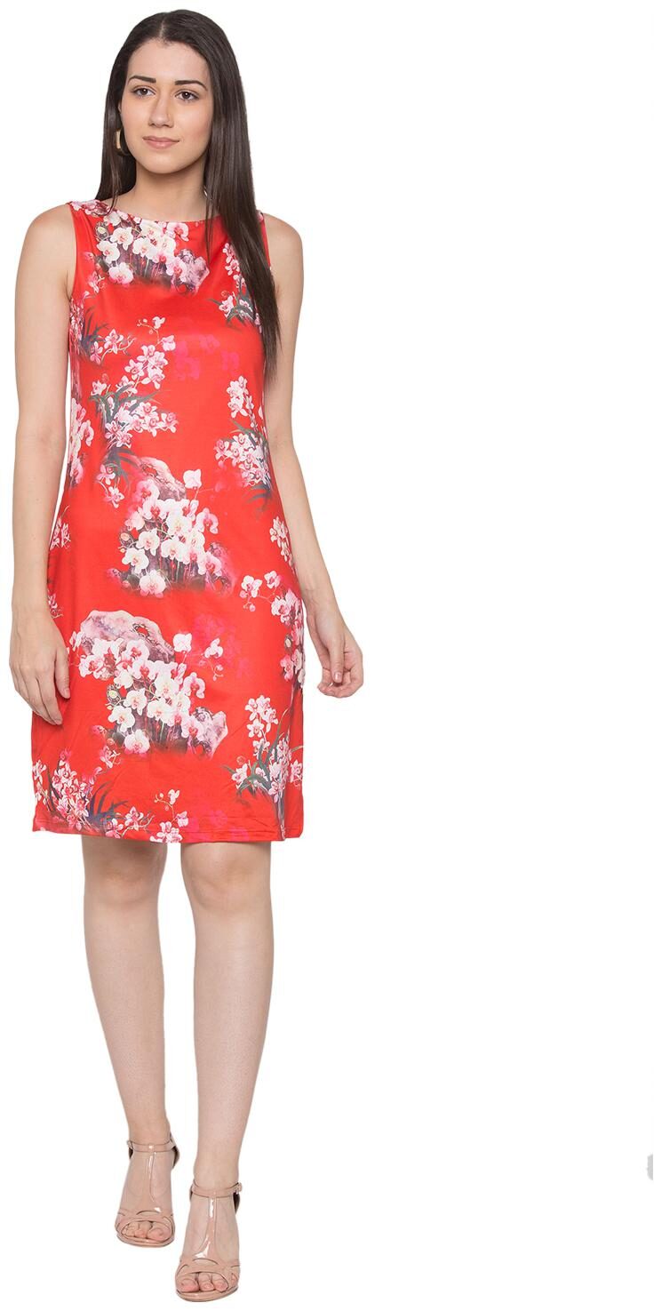 

Globus Red Floral Sheath dress