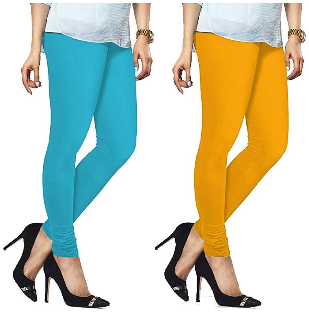 

Glus Leggings For Women Girls Color- TURQUOISE YELLOW Size - Free (Pack Of 2)
