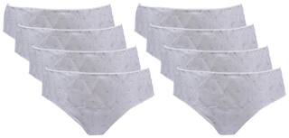 Glus Use & Throw Disposable Panty  Color- White Base with Multicolor Flowers  Pack of 8 .
