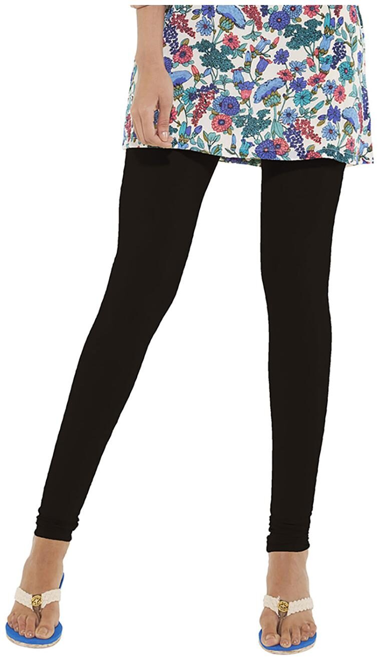 

GO COLORS Cotton Blend Churidar - Black