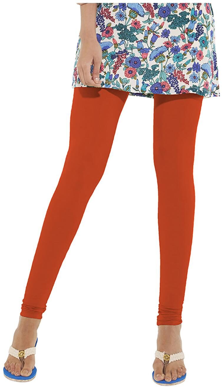 

GO COLORS Cotton Blend Churidar - Orange