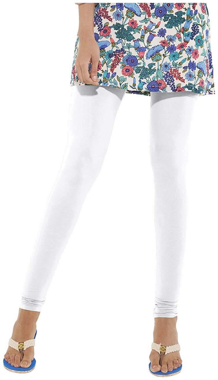 

GO COLORS Cotton Blend Churidar - White