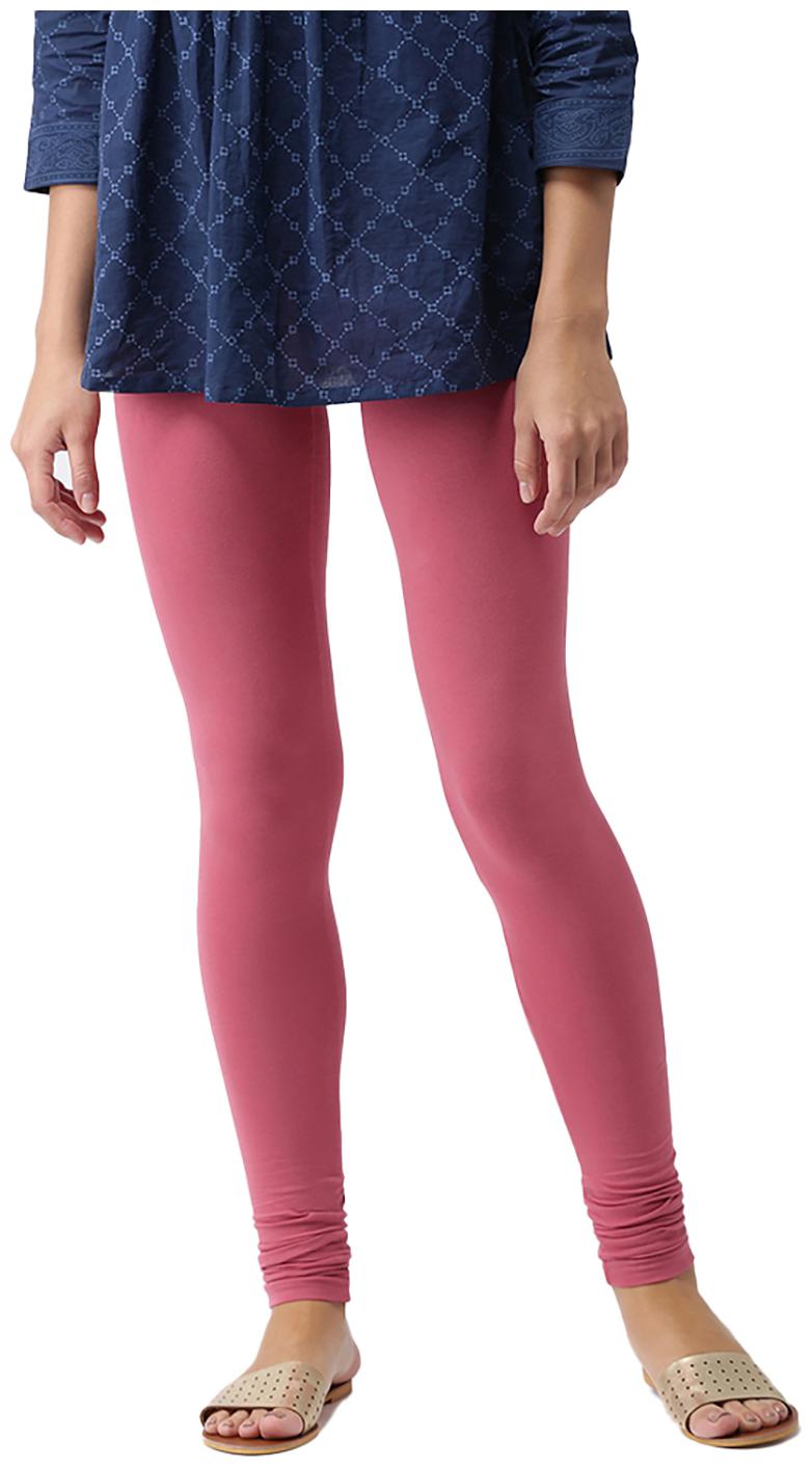 GO COLORS Cotton Blend Churidar - Pink