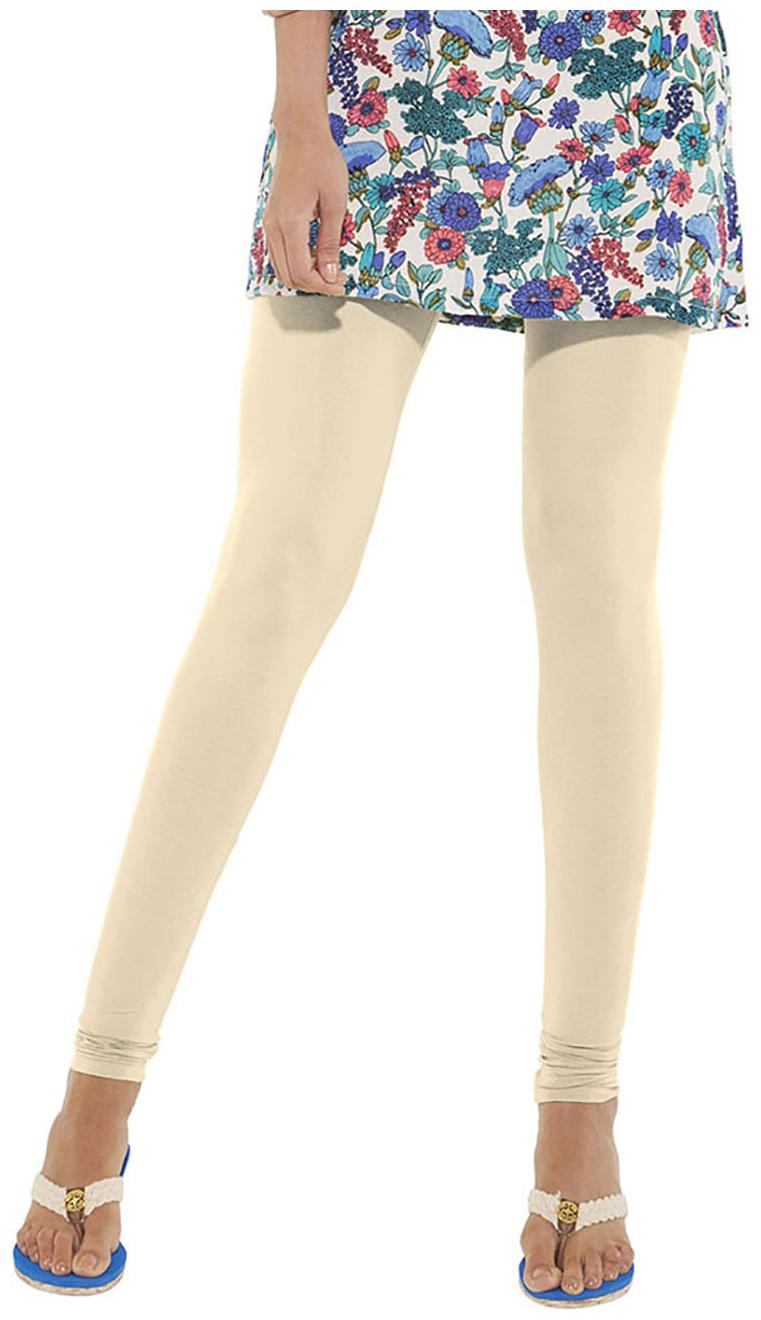 

GO COLORS Cotton Blend Churidar - Beige