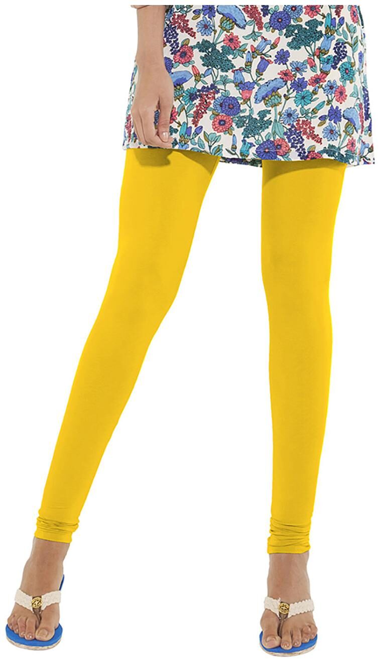 

GO COLORS Cotton Blend Churidar - Yellow