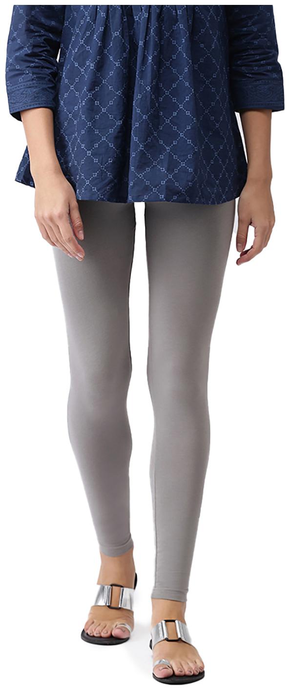 

GO COLORS Cotton Solid Grey Tights For Women