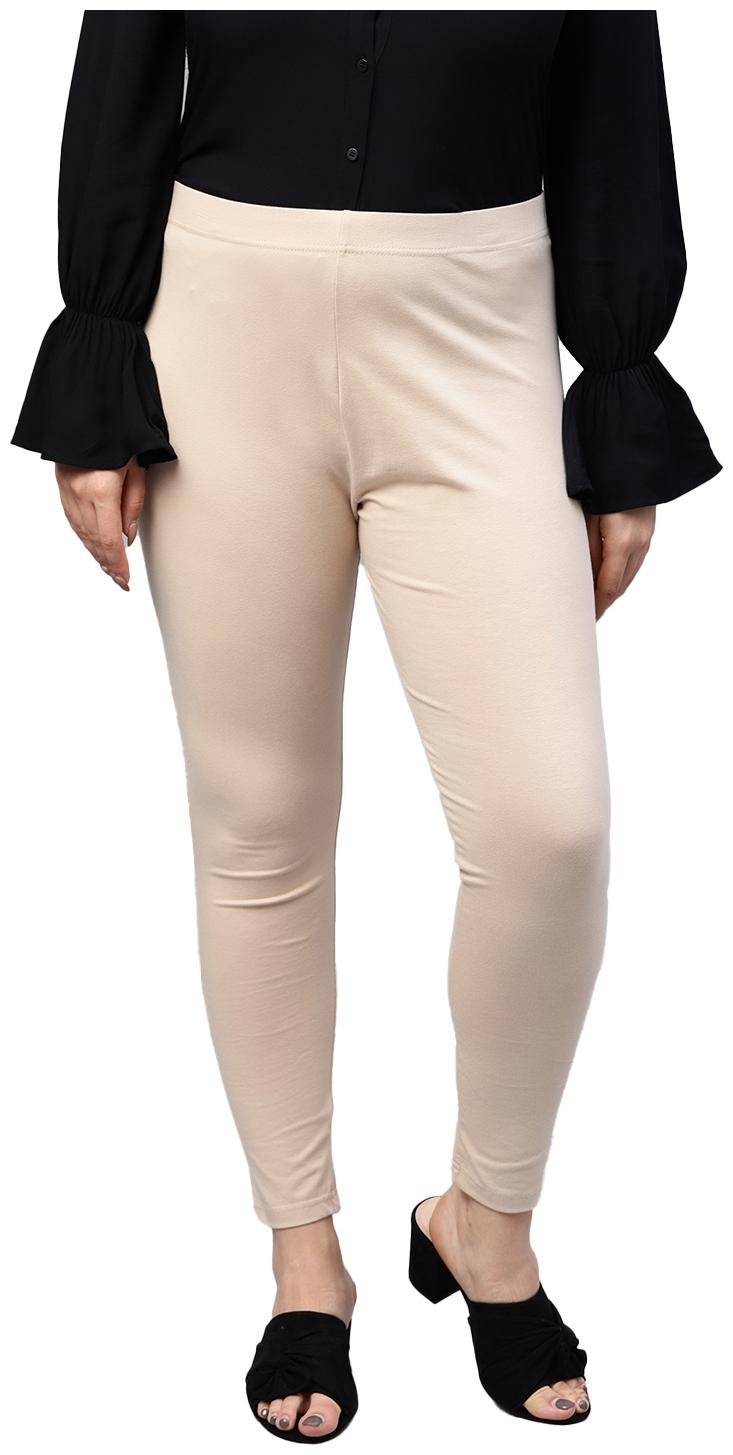 

GO COLORS Cotton Solid Beige Tights For Women