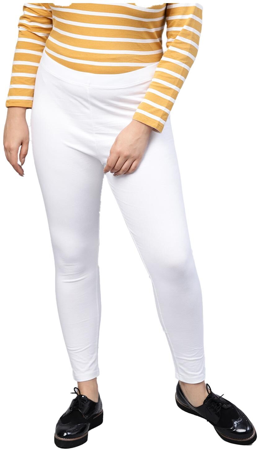 

GO COLORS Cotton Solid White Tights For Women