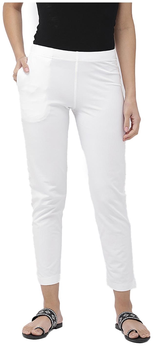 

GO COLORS Cotton Solid White Tights For Women