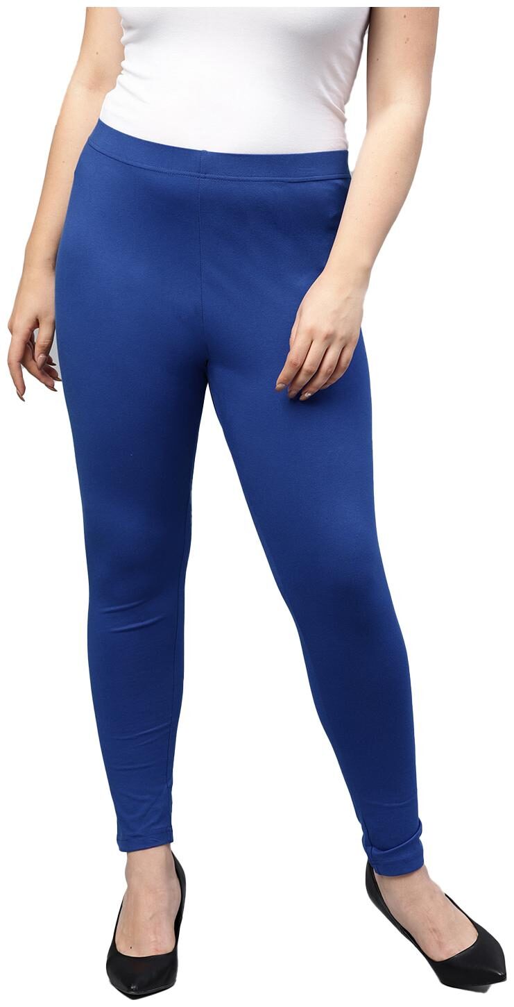 

GO COLORS Cotton Solid Blue Tights For Women