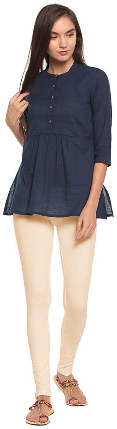 

GO COLORS Cotton Solid Cream Tights For Women
