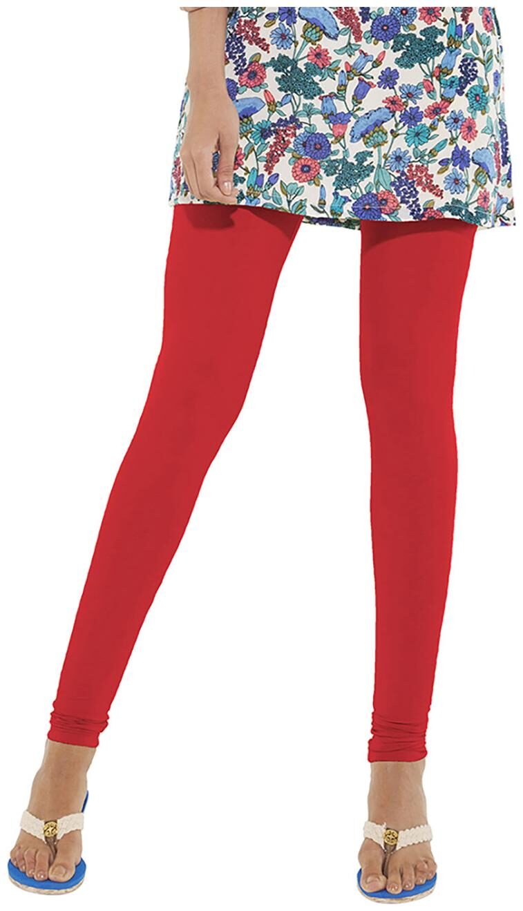 

GO COLORS Cotton Blend Churidar - Red