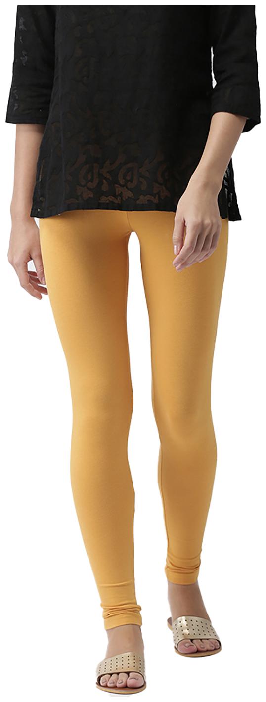 

GO COLORS Cotton Solid Yellow Tights For Women
