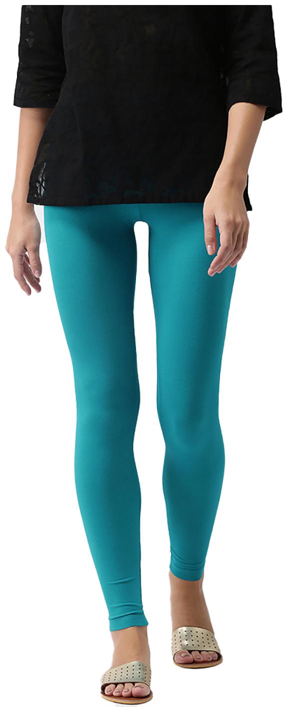 

GO COLORS Cotton Solid Green Tights For Women