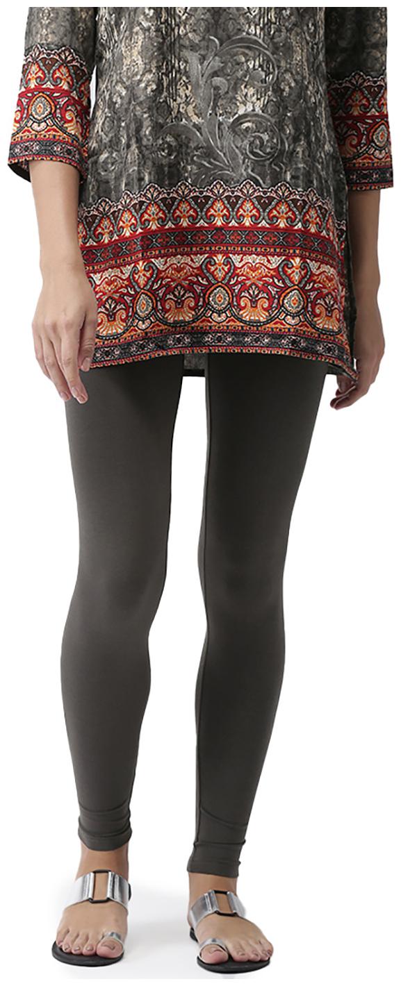 

GO COLORS Cotton Solid Grey Tights For Women
