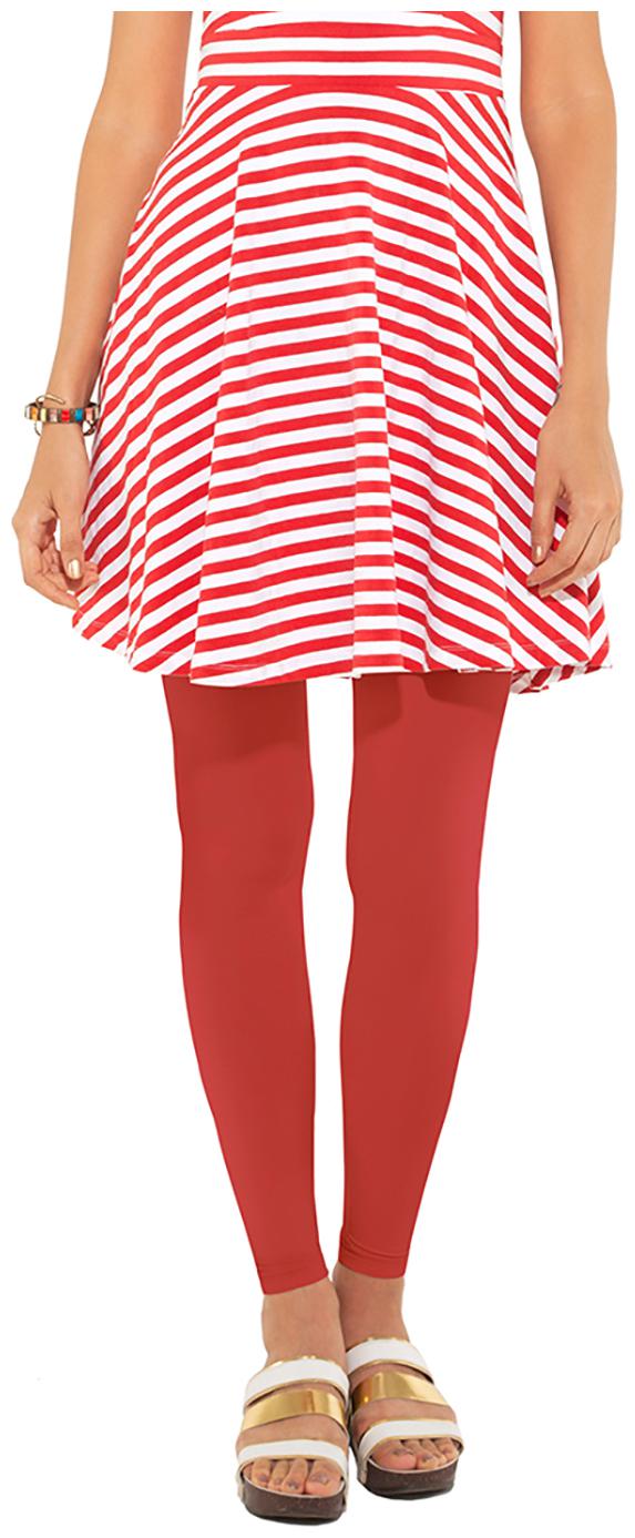 

GO COLORS Cotton Solid Red Tights For Women