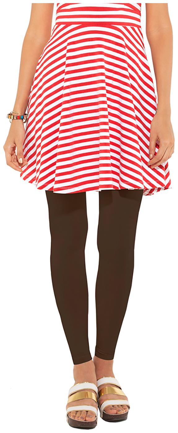 

GO COLORS Cotton Solid Brown Tights For Women