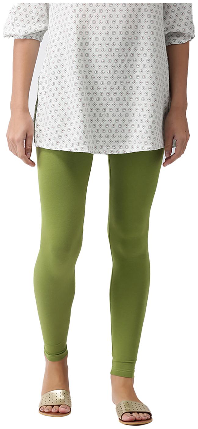 

GO COLORS Cotton Solid Green Tights For Women