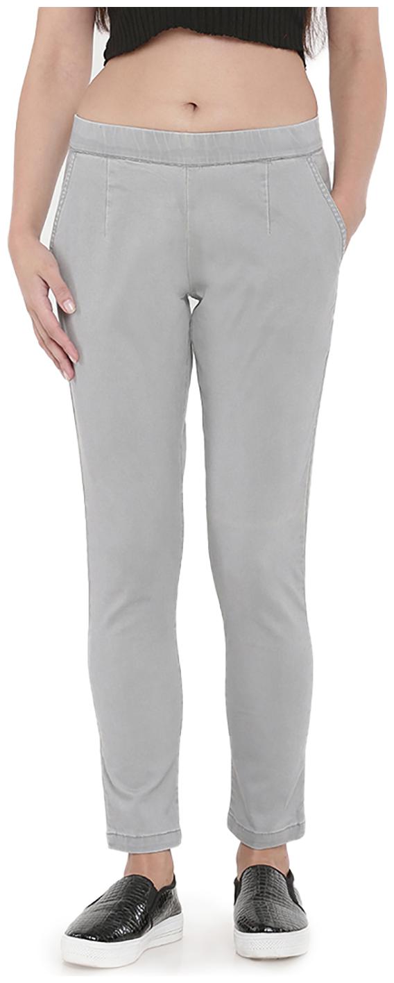 

GO COLORS Cotton Solid Grey Tights For Women