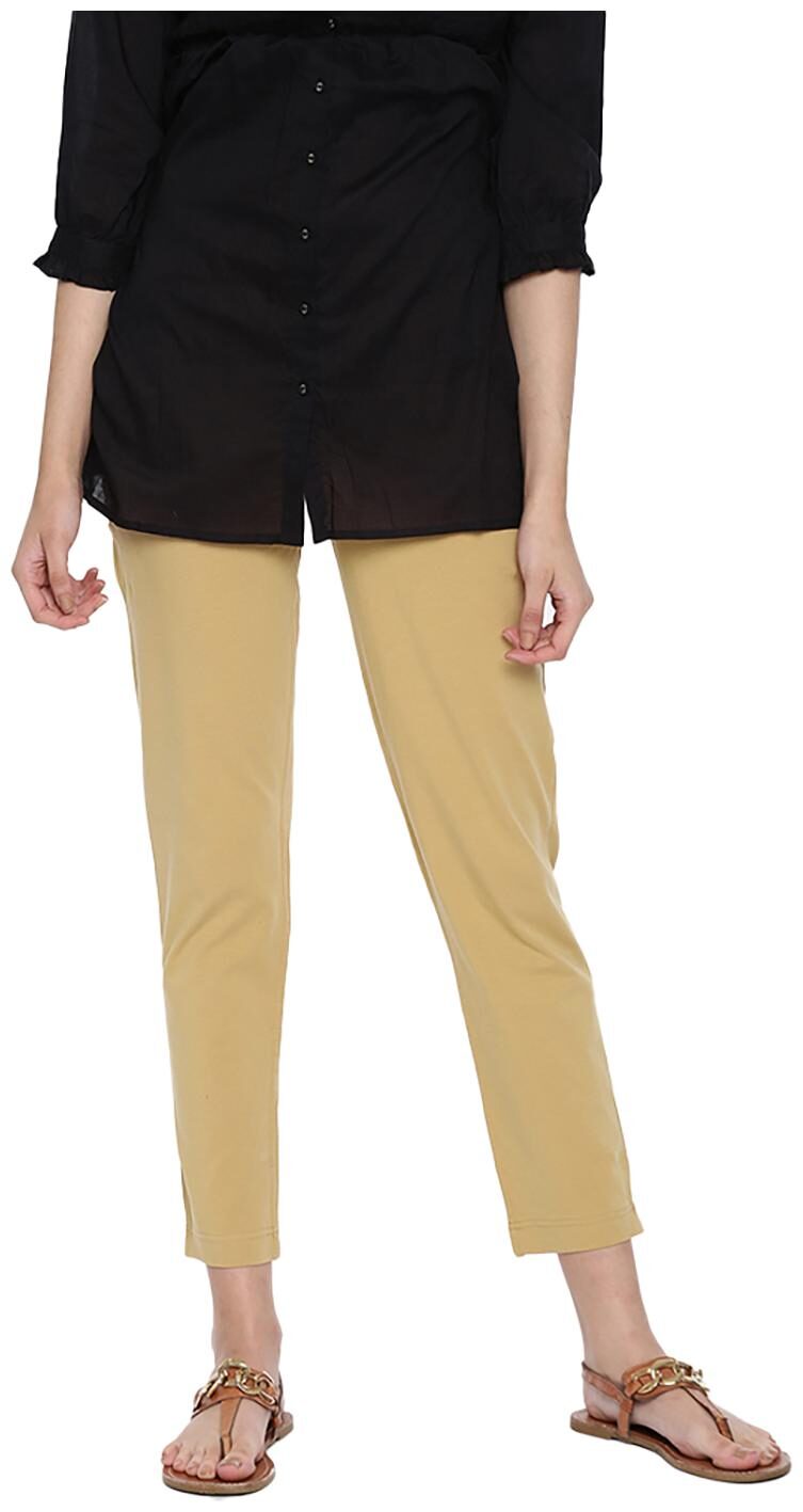 

GO COLORS Cotton Solid Beige Tights For Women