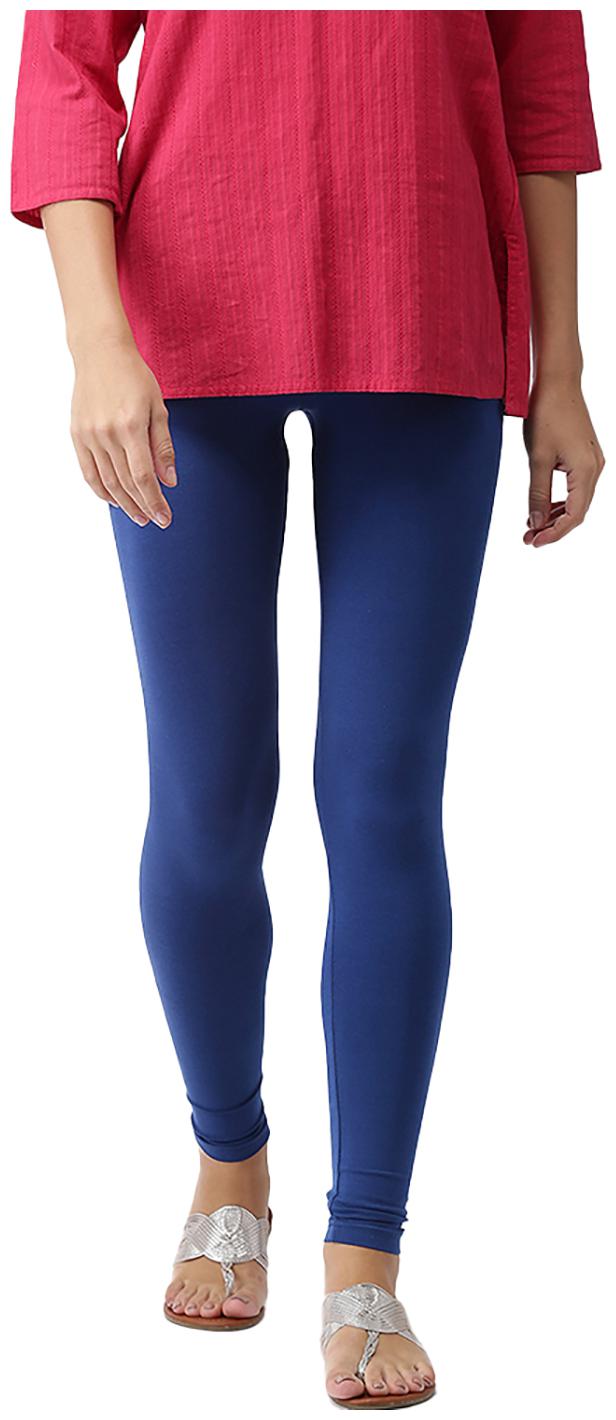 

GO COLORS Cotton Solid Blue Tights For Women