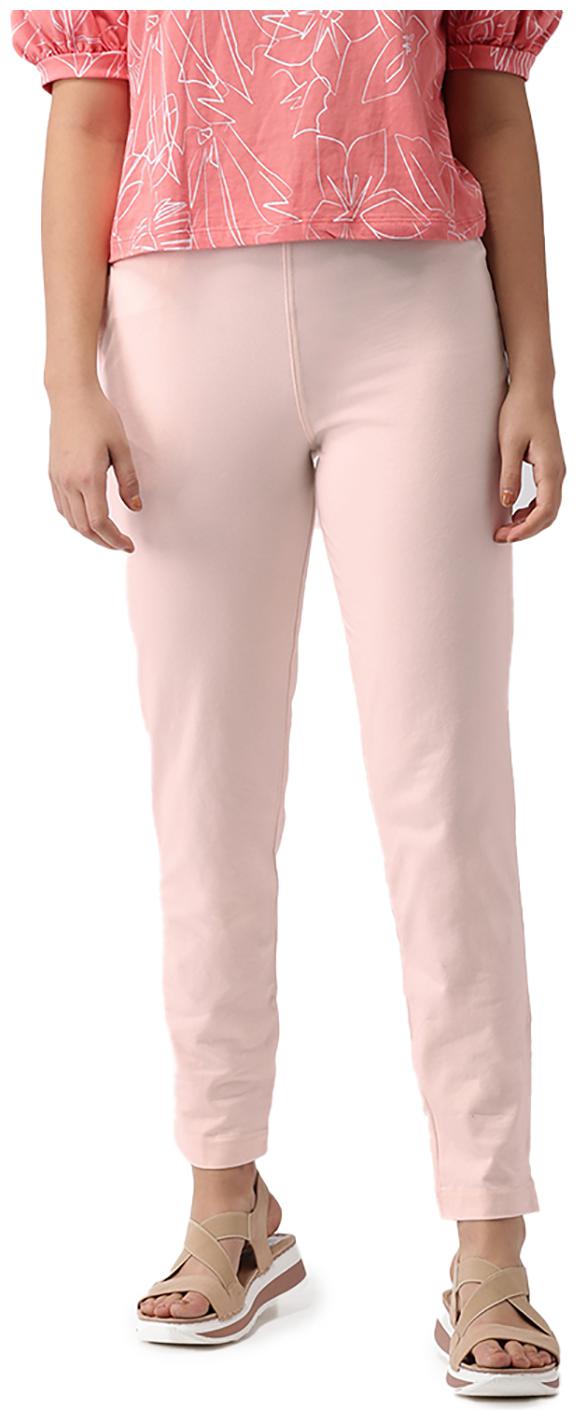 

GO COLORS Cotton Solid Pink Tights For Women
